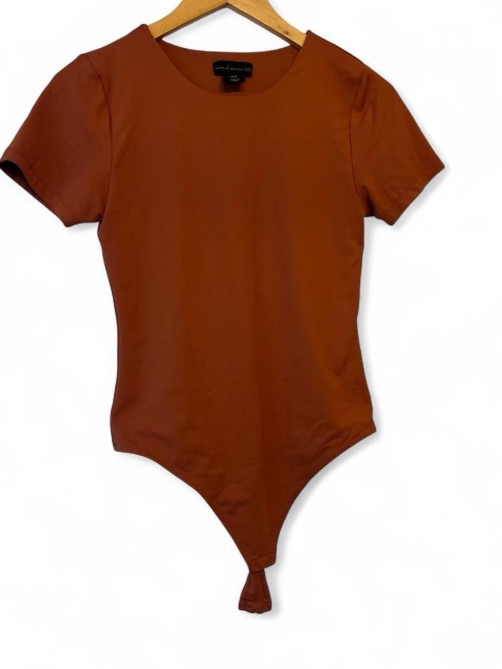 House of Harlow 1960 Short Sleeve One-Piece Bodysuit in Rust Size Medium